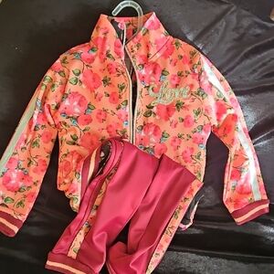 Floral Track Jacket and Pants Set